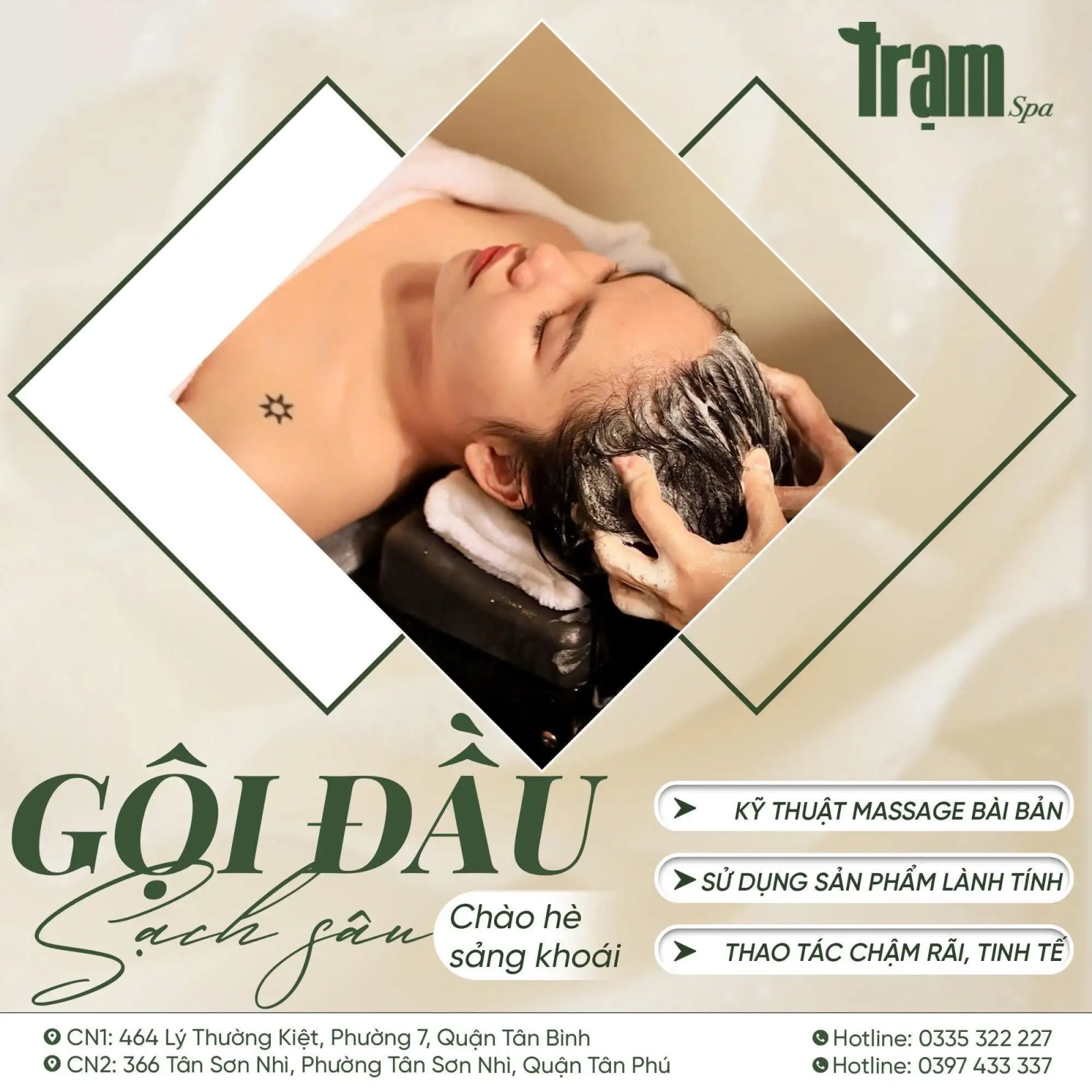 Gội đầu thư giãn quận 3 – Tận hưởng khoảng thời gian chăm sóc bản thân tại Trạm Spa Cao Thắng